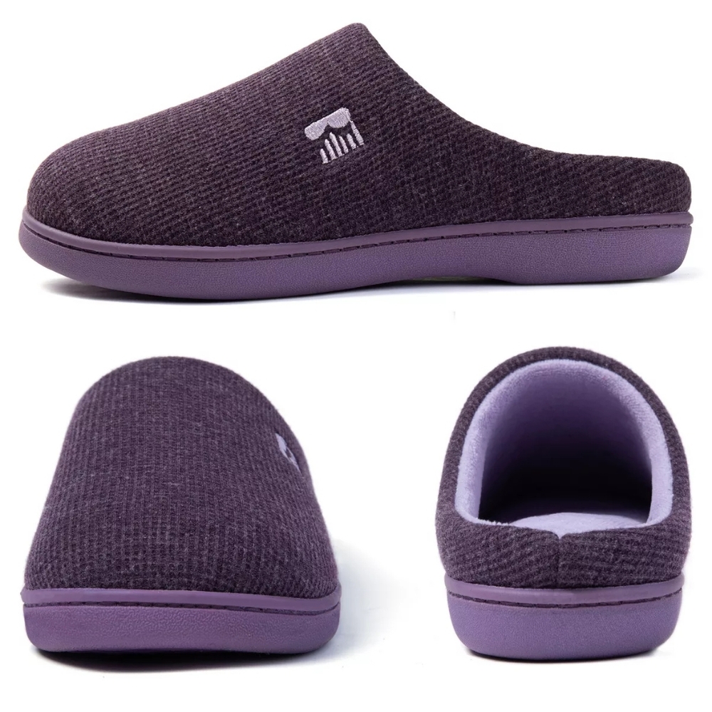 Women's RockDove Two-Tone Memory Foam Slipper, Size 11-12, Eggplant NWT - Picture 2 of 4